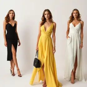 Vestidos sofisticados da ViX traduzem a estética da coleção com Rosie Huntington